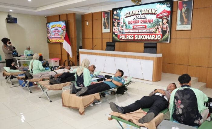 132 Kantong Darah Terkumpul dari Aksi Donor Darah Polres Sukoharjo dan PMI