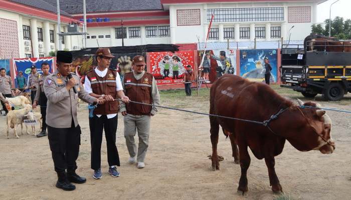 Polres Sukoharjo Salurkan 6 Sapi dan 59 Kambing untuk Qurban Idul Adha 1445 H