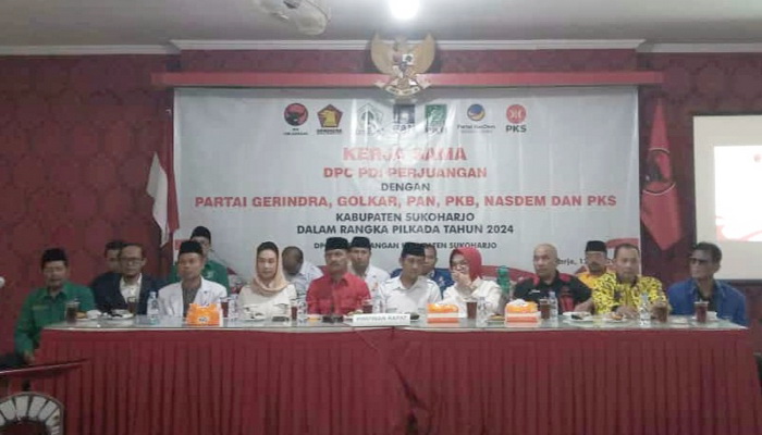 7 Parpol Teken Kerjasama Usung Etik-Sapto, Pilkada Sukoharjo Berpotensi Diikuti 1 Paslon