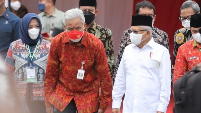 Ganjar Dampingi Wapres Ma’ruf Amin Resmikan PLUT UMKM di Semarang