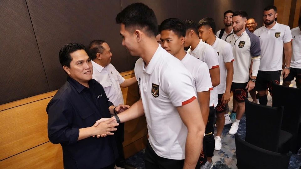 Erick Thohir Beri Semangat Timnas Jelang FIFA Matcday di Surabaya